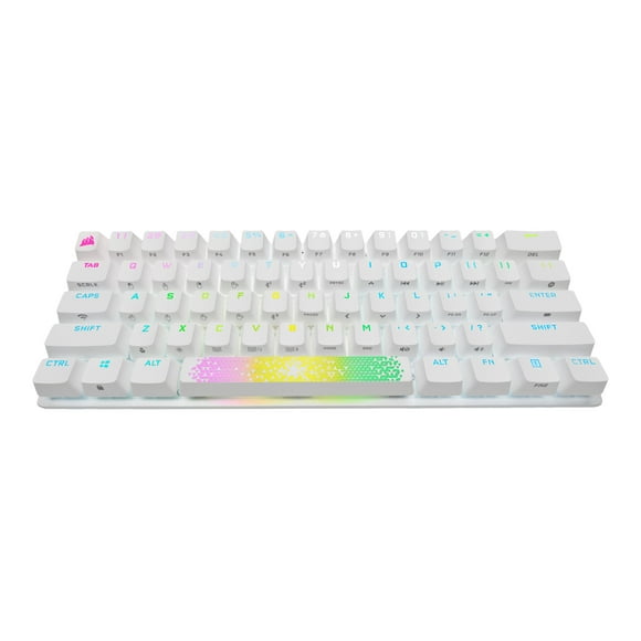 CORSAIR K70 PRO MINI - Keyboard - size 60% - backlit - wireless - USB, Bluetooth 4.2 - key switch: CHERRY MX Red - white