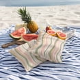 thumbnail image 5 of 2 Pack Outdoor Waterproof Throw Pillow Covers,Light Green Pink Stripes Decorative Square Pillow Case Patio Pillowcases for Chair Couch Sofa 16x16in, 5 of 9