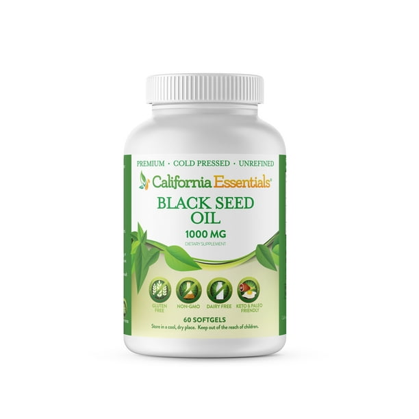 California Essentials Black Seed Oil Capsules 1000mg, Hair Growth ...