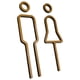 thumbnail image 2 of Letrero de baño para hombre y mujer, pegatinas para WC, juego de figuras acrílicas sencillas, calcomanías para inodoro, 2 of 9