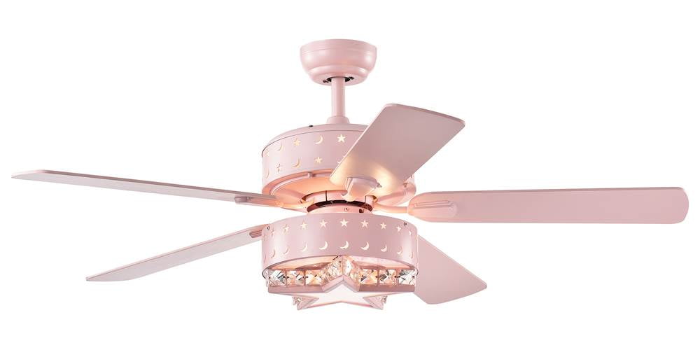 Funder 52 Inch Pink Star Crescent, Fun Ceiling Fans With Lights