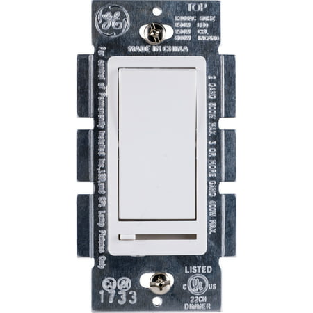GE Rocker On/Off Switch with Slide for Incandescent, LED and CFL Dimmable Bulbs,