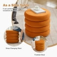 thumbnail image 5 of Zesthouse 19.5" Wide Round Storage Ottoman, Velvet Tufted Ottoman Footstool for Living Room Bedroom, Orange, 5 of 11
