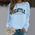 thumbnail image 4 of Seattle Washington Sweatshirts for Women Long Sleeve Crewneck Graphic Sweatshirt Pullover Tops Fall Winter Outfits, 4 of 5