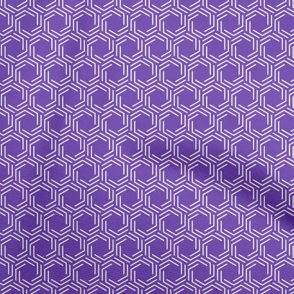 oneOoneViscoseJerseyVioletFabricGeometricLinesHeptagonCraftProjectsDecorFabricPrintedByTheYard60InchWide