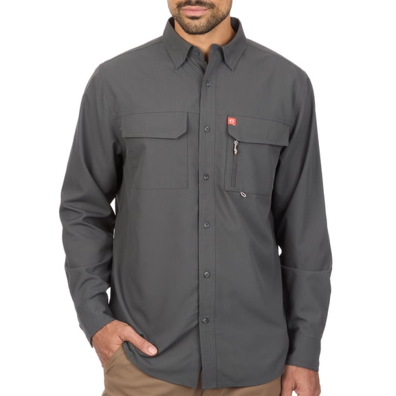 The American Outdoorsman Poly Grid Performance Ripstop Long Sleeve Guide Shirt – UPF 50  Sun Protection Quick-Dry Outdoor Top