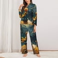 thumbnail image 2 of Pofeuu Whimsical Starry Night Scene Print Womens Pajamas Set Long Sleeve Sleepwear Button Down Nightwear Soft Pj Lounge Sets Button Down Pajamas Women-XX-Large, 2 of 7