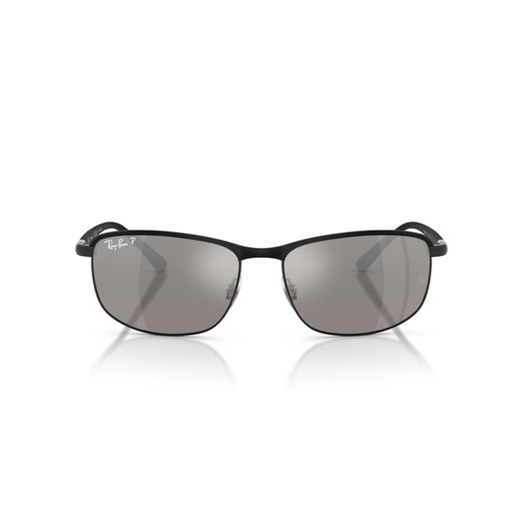 Ray Ban Sunglasses for Women and Men - Chromance 0RB3671CH Crystal Polarized Sunglasses with Adjustable Nose Pads - Unisex - Black on Black/Silver Mirror - Size 60