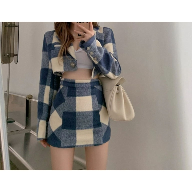 White 2024 plaid skirts