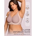 thumbnail image 2 of Sujetador inalámbrico de gelatina Bra OEAK para mujer, cobertura total, Dusty Rose XL, 2 of 8