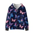 thumbnail image 4 of Uorisanigo Hoodies Kids Full Zip Hooded Sweatshirt Lightweight Neon Butterfly Outerwear Long Sleeve Hooded Hoodies School Birthday Party Christmas Fall Winter Clothes, 4 of 8