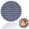 thumbnail image 1 of Round Silicone Drink Coaster, 10cm Heat Resistant Table Mat, Non Slip Cup Pad – Multiple Colors, Grey, 1 of 5