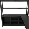 thumbnail image 3 of Bellemave Full Loft Bed with Desk and Wardrobe, Metal Loft Beds Frame with Storage Cubes and Shelves, Heavy Duty Full Size Loft Beds for Teens Adults Bedroom（Black), 3 of 9