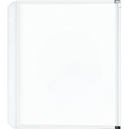 Multiple Zippered Pockets - Cardinal Zippered Binder Pockets, 11 x 8 1/2, Clear, 3/Pack