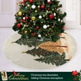 thumbnail image 3 of Yayeee Christmas Tree Skirt 47 inches for Xmas Tree Holiday Party Decoration, Brown Christmas Trees, 3 of 6