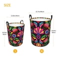 thumbnail image 2 of Lsque Colorful Floral Embroidery Mexican pattern Laundry Hamper Basket, Tall Woven Rope Hamper Basket for Clothes, Lightweight Storage Basket, Collapsible Waterproof-Small, 2 of 8