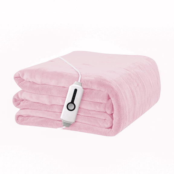 YAKEE Electric Heated Blanket 72"x84" Full Size - Soft Warm Coral Fleece, 4 Heat Levels, 10 Hours Auto-off, Machine Washable with Overheat Protection, Pink