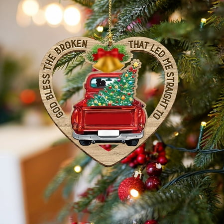 

Home Decor Personalized Red Truck Grandma Modeling Decoration Christmas Pendant Room Decor Wall Bedroom Bathroom Kitchen