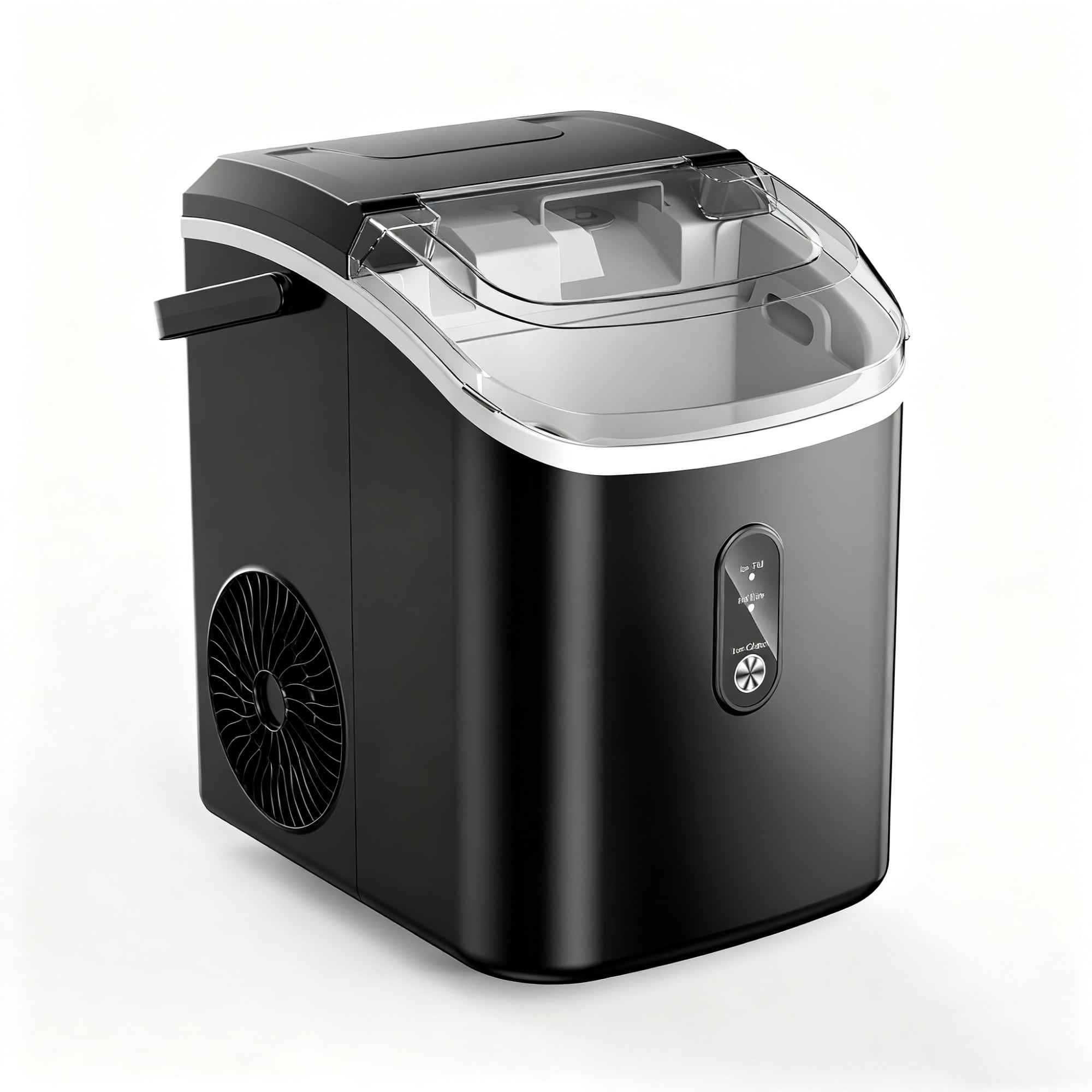 EUHOMY Nugget Ice Maker Countertop with Handle, Ready in 6 Mins, 34.5 lbs Per Day, Removable Top Cover, Auto-Cleaning, Black
