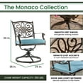 thumbnail image 4 of Hanover Monaco 7-Piece Dining Set in Blue with Six Swivel Rockers and a 60-in. Tile-Top Table, 4 of 9