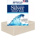 thumbnail image 1 of Barra de jabón de plata coloidal de 4 onzas sin perfume, limpiador puro natural hecho a mano en Estados Unidos para rostro, cuerpo y manos, limpiador hidratante calmante para aliviar la picazón para p, 1 of 5