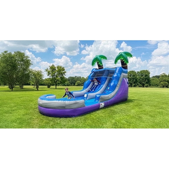 POP JUMP Tropical 23' Waterslide with Pool