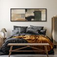 thumbnail image 6 of Large Framed Canvas Wall Art Print Neutral Abstract Landscape with Green and Black Accents for Living Room Decoration - 60"x20" Black Frame, 6 of 8