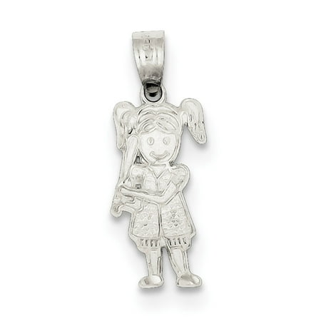 925 Sterling Silver Baseball Girl Charm (19mm x 10mm)