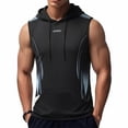 thumbnail image 2 of Noric Men's Sleeveless Hooded Athletic Tank Top Print Workout Shirt with Pocket, Casual Sport Muscle Tee for Gym Runing, 2 of 9