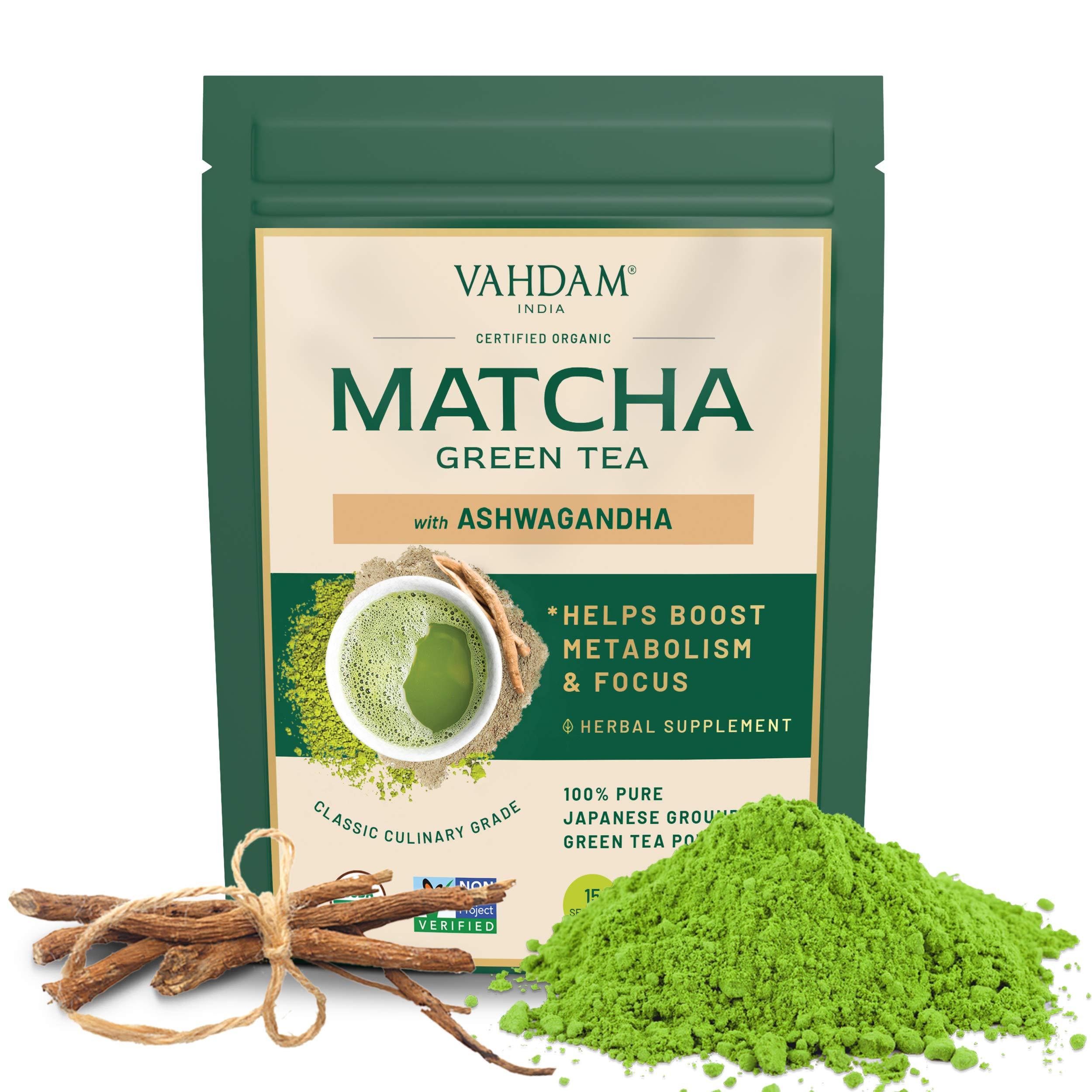VAHDAM, Organic Ashwagandha Matcha Green Tea 100 ORGANIC PURE