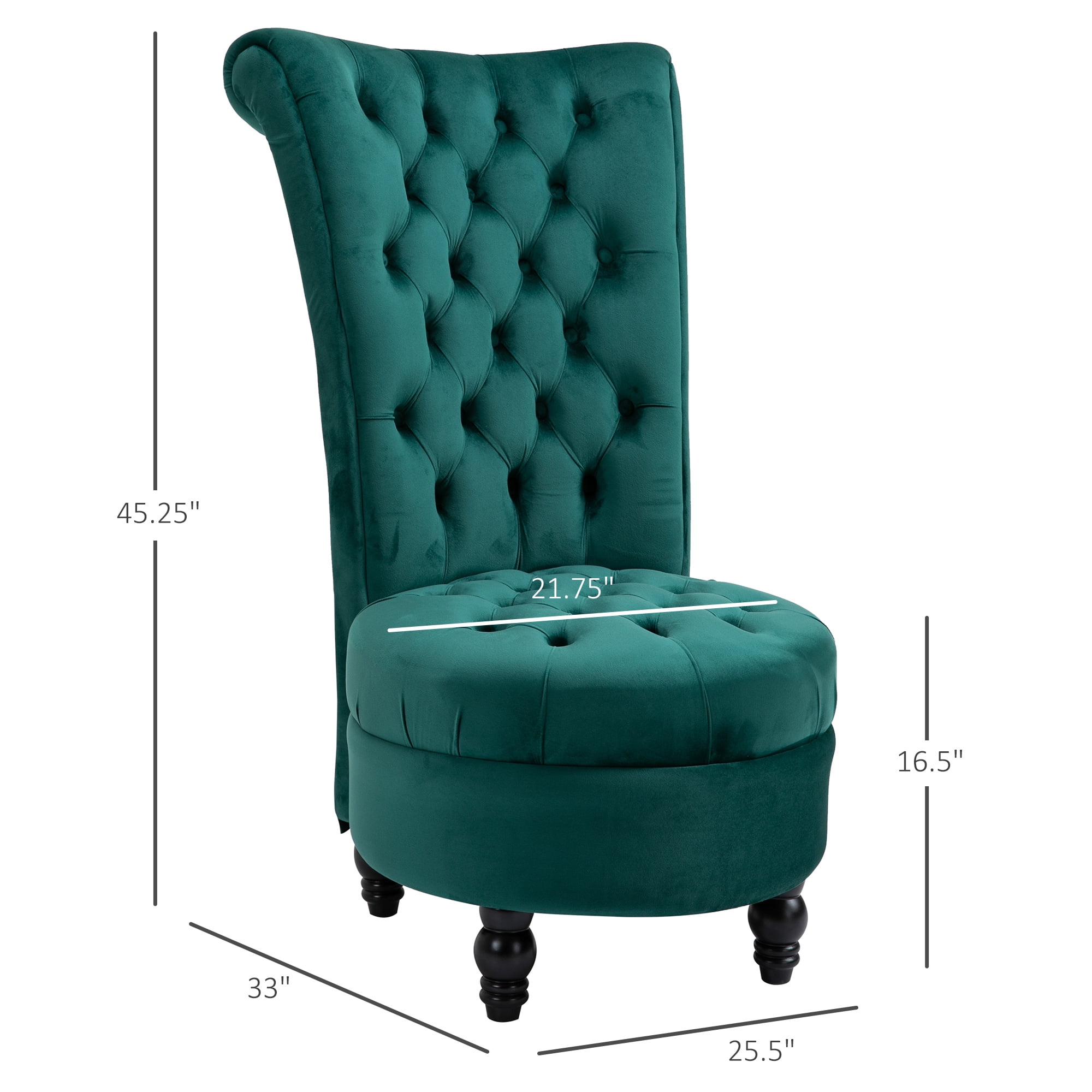 high back teal chair