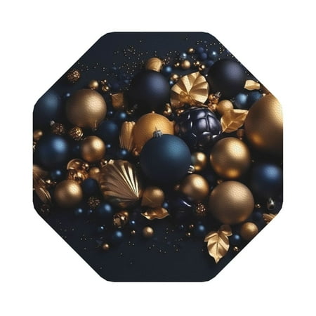 

Matuu Elegant Golden Blue Ornaments for Cup Coasters Set of 6 Leather Coasters Desk Coasters for Office Measures 4” x 4” Octagon