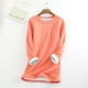 thumbnail image 2 of Gibobby Blusa Manga Larga Mujer Ropa interior Sudadera Mujer Grueso Cálido Top Terciopelo O-cuello Fleece Invierno Mujer Blusa（Rosa， XXXXXL), 2 of 4