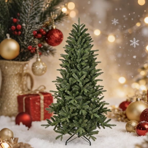 6ft PE/PVC Hybrid Automatic Christmas Tree - Open Holiday Decor