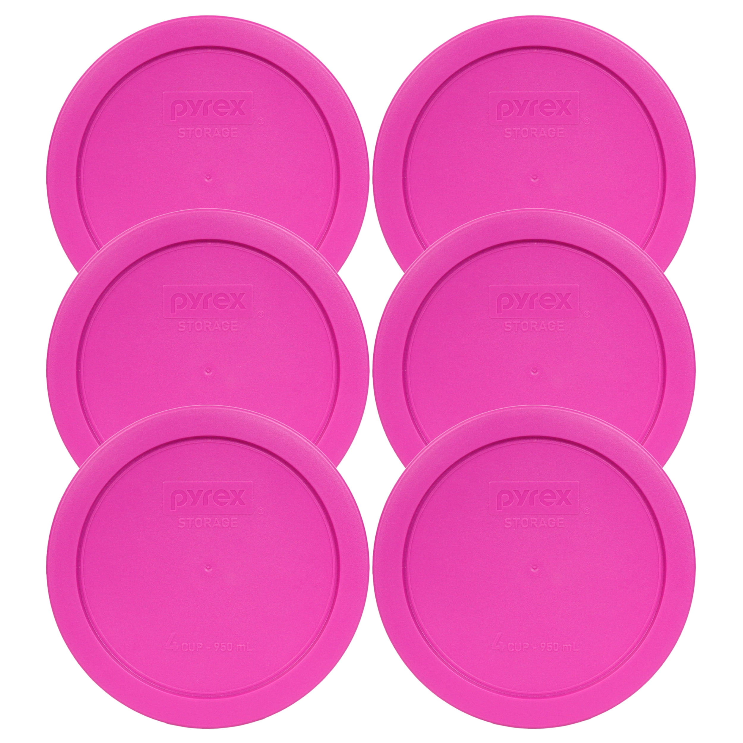 Pyrex Replacement Lid 7201PC Pink Round Plastic Cover (6Pack) for