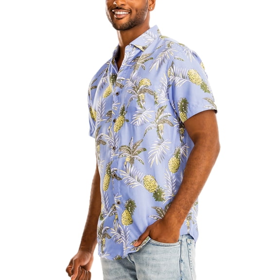 Men Hawaiian Shirt Vacation Short Sleeve Casual Button Down Shirts Summer Beach Shirt