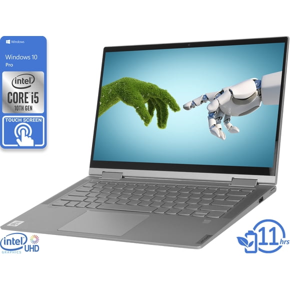 Refurbished Lenovo Yoga C740 2-in-1, 14" IPS FHD Touch Display, Intel Core i5-10210U Upto 4.2GHz, 8GB RAM, 512GB NVMe SSD, DisplayPort via USB-C, Wi-Fi, Bluetooth, Windows 10 Pro