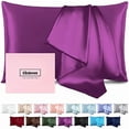 thumbnail image 1 of Chenchen Mulberry Silk Pillowcase - Soft, Breathable, Smooth Both Sided Natural Silk Pillowcase with Zipper - Beauty Sleep Silk Pillow Case 1 Pack for Gift (Queen, Purple), 1 of 1