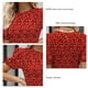 thumbnail image 5 of Camiseta de verano con dobladillo con volantes y mangas cortas con cuello redondo y estampado floral elástico para mujer Rojo L, 5 of 6
