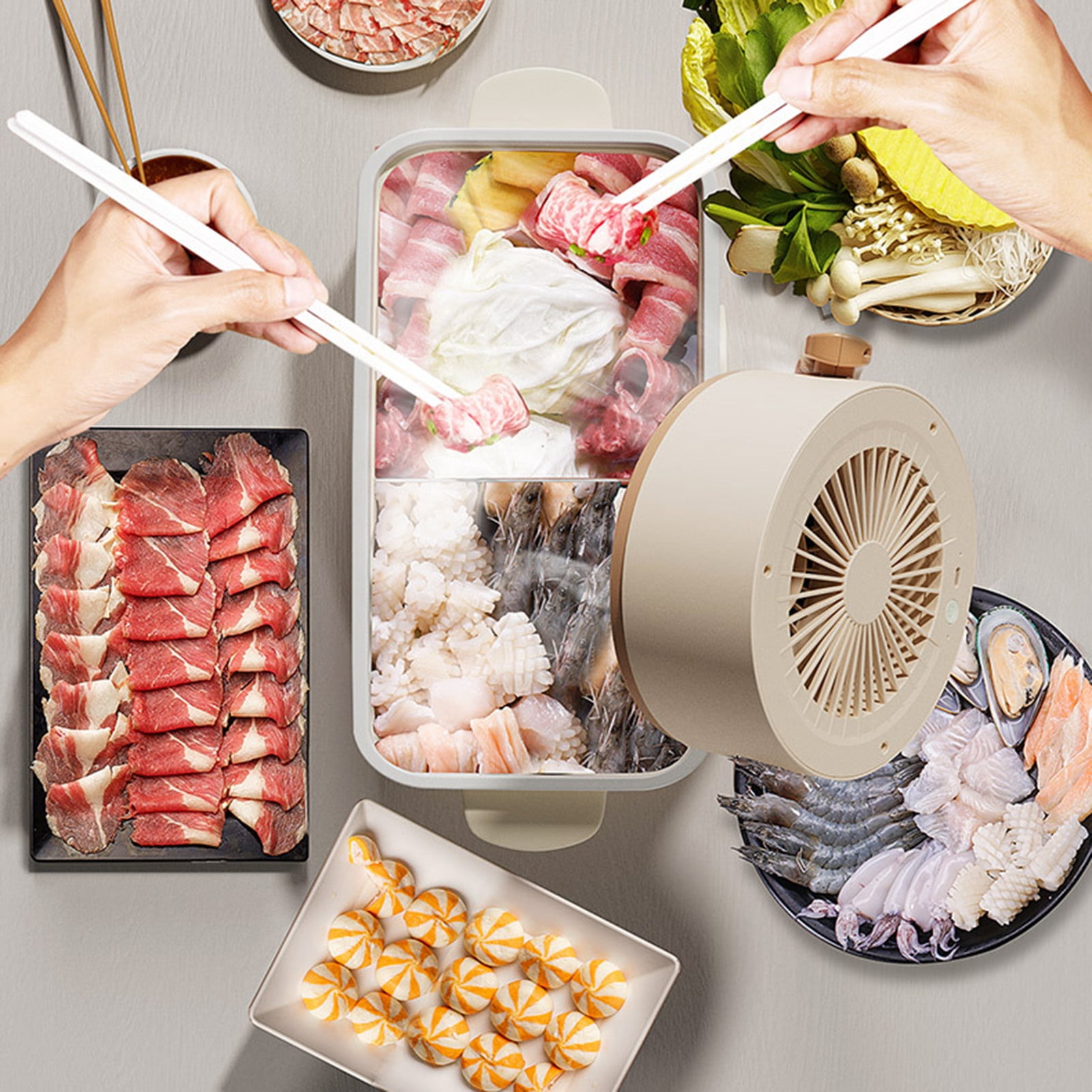 GROFRY Portable Range Hood with Stable Base Strong Suction Adjustable Angle Low Noise Powerful Kitchen Exhaust Fan with 3 Speed