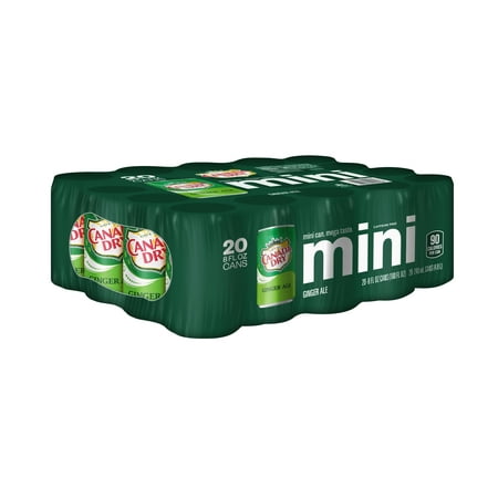 Canada Dry Ginger Ale Soda, Allergens Free,20 Pack, 8 fl oz Mini Aluminum Cans, Allergens Not Contained