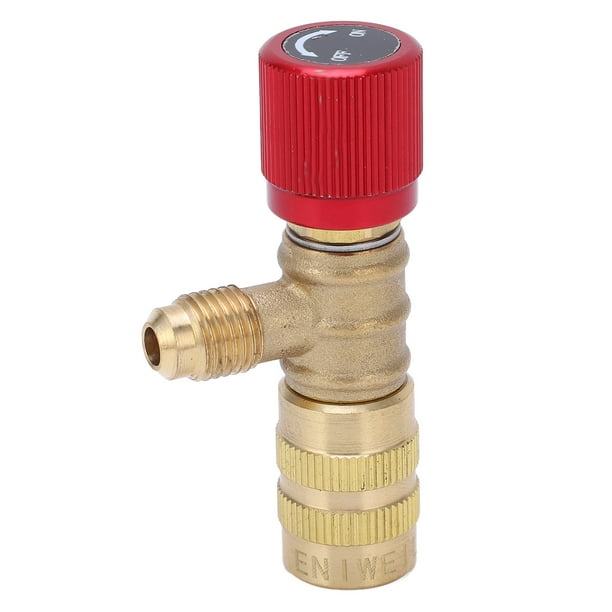 Válvula de carga de refrigerante Válvula de seguridad líquida para R22 R410 R134A R404 1/4in macho 5/16in hembra