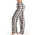 thumbnail image 2 of APEXFWDT Women's Plus Size Plaid Sleep Pants Drawstring Elastic Waist Soft Comfortable Lounge Trousers Casual Sleepwear,L,Brown, 2 of 4