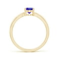 thumbnail image 2 of ANGARA Natural Prong-Set Solitaire Tanzanite Split Shank Ring in 14K Yellow Gold for Women (Size-7x5mm) | December Birthstone, Birthday, Anniversary, Jewelry Gift for Women | Natural Tanzanite Ring, 2 of 9