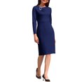 thumbnail image 4 of INSPIRE CHIC Women's Work Pencil Dress Long Sleeve Asymmetrical Neck Bodycon Business Cocktail Dresses 2XL Royal Blue, 4 of 6