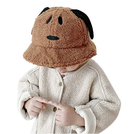 

YWDJ Kids Winter Earmuff With Cashmere Fisherman Hat Warm Hat Coffee 52CM