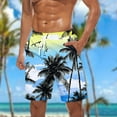 thumbnail image 5 of cocolona Mens Hawaiian Print Vacation Beach Shorts Elastic Waist Drawstring Board Shorts Summer Casual Loose Swim Trunks, 5 of 5