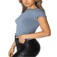 thumbnail image 5 of T-Shirt Basique à Manches Courtes pour Femmes Noir L, 5 of 5