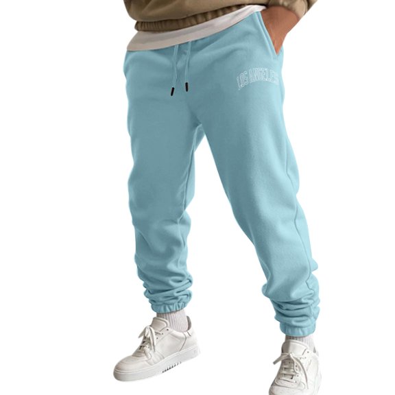 Men's Casual Pants Mens Autumn And Winter High Street Fashion Leisure Loose Sports Outdoor Running Sweater Pants Trousers Daily And Sports BU2 M