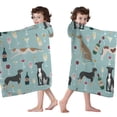 thumbnail image 4 of Dogs with Wine and Glasses Hooded Bath Towel，60"x35" for Ages 3 To 12 Kids, Quick Dry Lightweight Soft Microfiber Hood Beach Towel Cover Up for Kids, 4 of 7